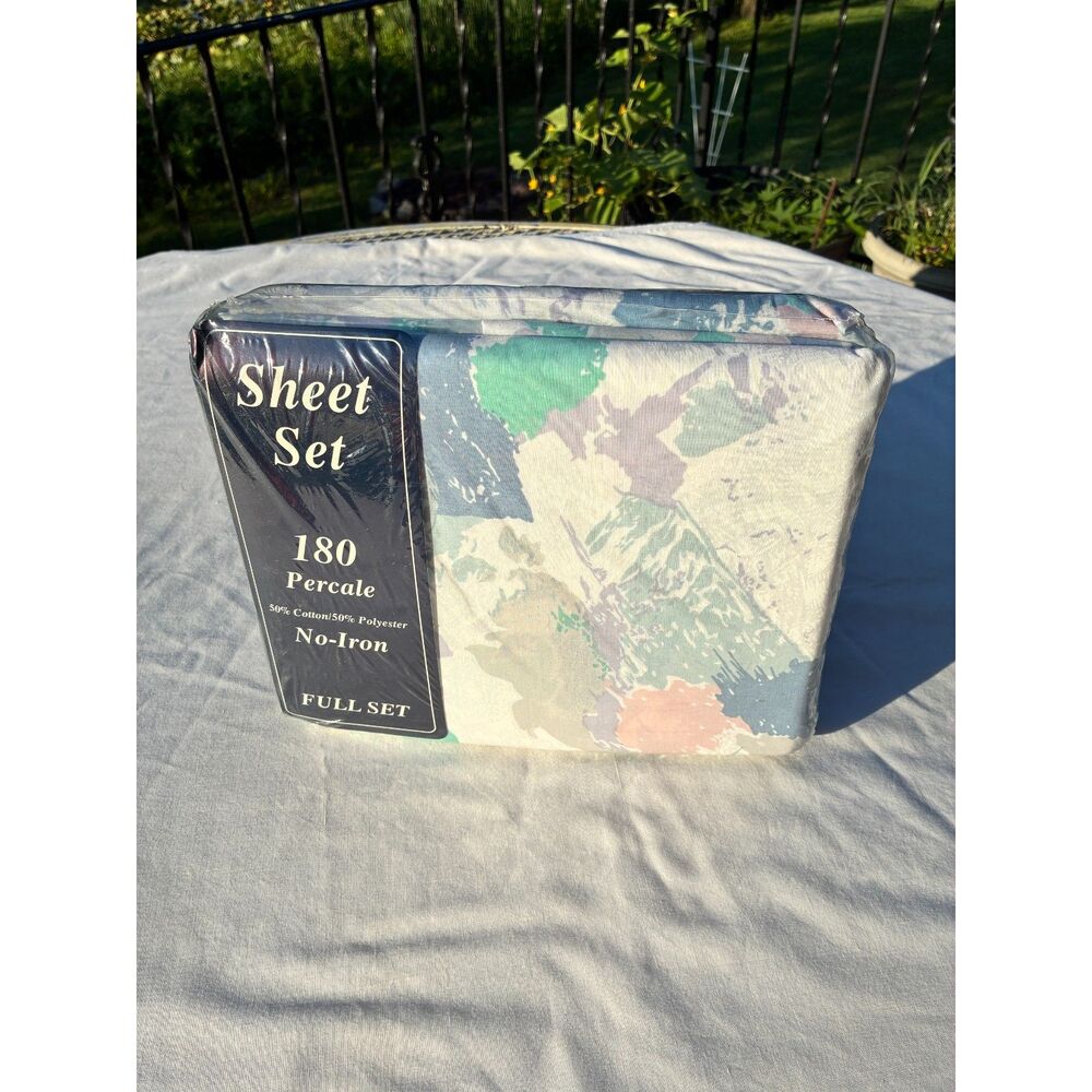 Vtg.Springmaid New Pastel Cottage Core Full Sheet Set Y2K JC Penney's Sku#5-10